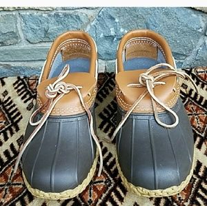 L.L. Bean leather and rubber moccasin duck boots